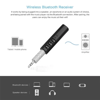 PIX-LINK B09 Беспроводной Bluetooth-Совместимый приемник 5,0 Адаптер Черный Разъем 3,5 мм Беспроводной Приемник Для Автомобильного ПК Музыкальный MP3-Динамик