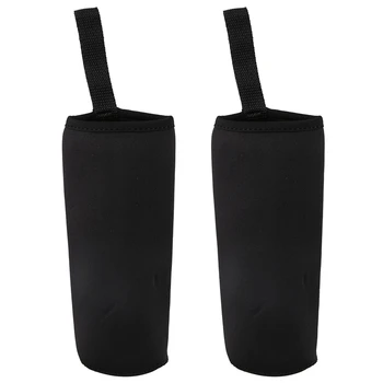 2X Неопреновая чашка, термоизоляционная крышка для чашки, держатель для бутылки с водой, 360 мл-550 мл (550 мл черный)