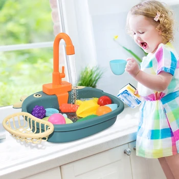 Кухонные игрушки, имитирующие Электрическую посудомоечную машину, игрушки для ролевых игр, Мини-кухня, Еда, Развивающие Летние игрушки, Ролевые игры для девочек