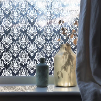 Пленка для защиты конфиденциальности с Цветочным орнаментом Kizcozy Украшение из матового стекла Антиадгезивная Статическая Тонирующая пленка для окон для двери ванной комнаты