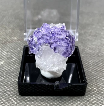 НОВИНКА! 100% Натуральный минерал Яогансянь фиолетовый флюорит, образцы камней и кристаллов (размер коробки 3,4 см)
