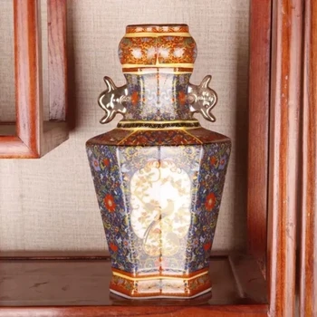 Керамическая ваза 28 см, Антикварная коллекция, украшение гостиной, Эмаль, Фарфор, Украшения для дома, Подарок на Новоселье