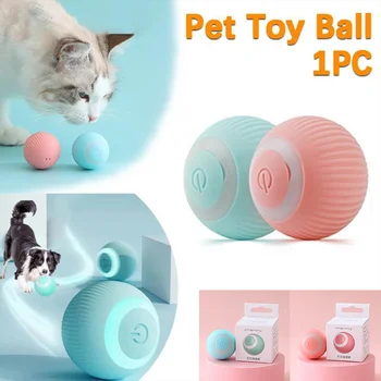 Домашняя автоматическая катящаяся игрушка для кошек, Обучающая самоходная игрушка для котенка, Интерактивная игра в помещении, Электрический умный мяч для кошек, Принадлежности для игрушек