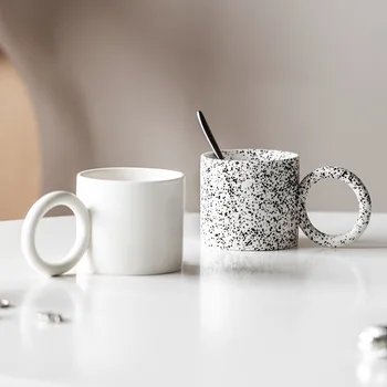 Креативная керамическая чашка с большой круглой ручкой, индивидуальная чашка для завтрака, большой дом, забавная посуда, чашка для чая, молока, воды, кофе, подарок
