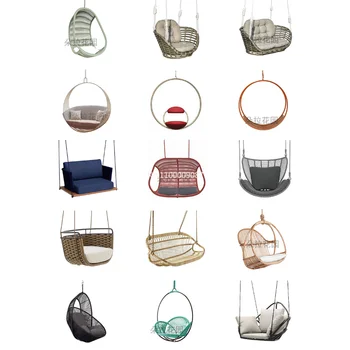 Изготовленный на заказ балконный ротанговый подвесной стул подвесная корзина внутренние и наружные садовые качели ротанговый стул подвесное двойное кресло-качалка